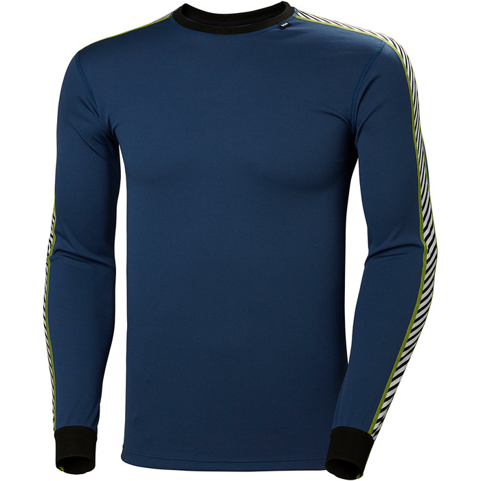 2019 Helly Hansen Lifa Stripe Crew Neck Base Layer LS Top North Sea Blue 48800 Wetsuit Outlet